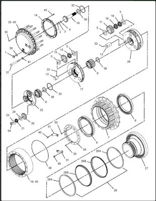 227-6116 κατάλληλο CAT320C 320CL ταξιδιού εκσκαφέων 227-6796 192-3237 κιβώτιο ταχυτήτων ταξιδιού κιβωτίων ταχυτήτων